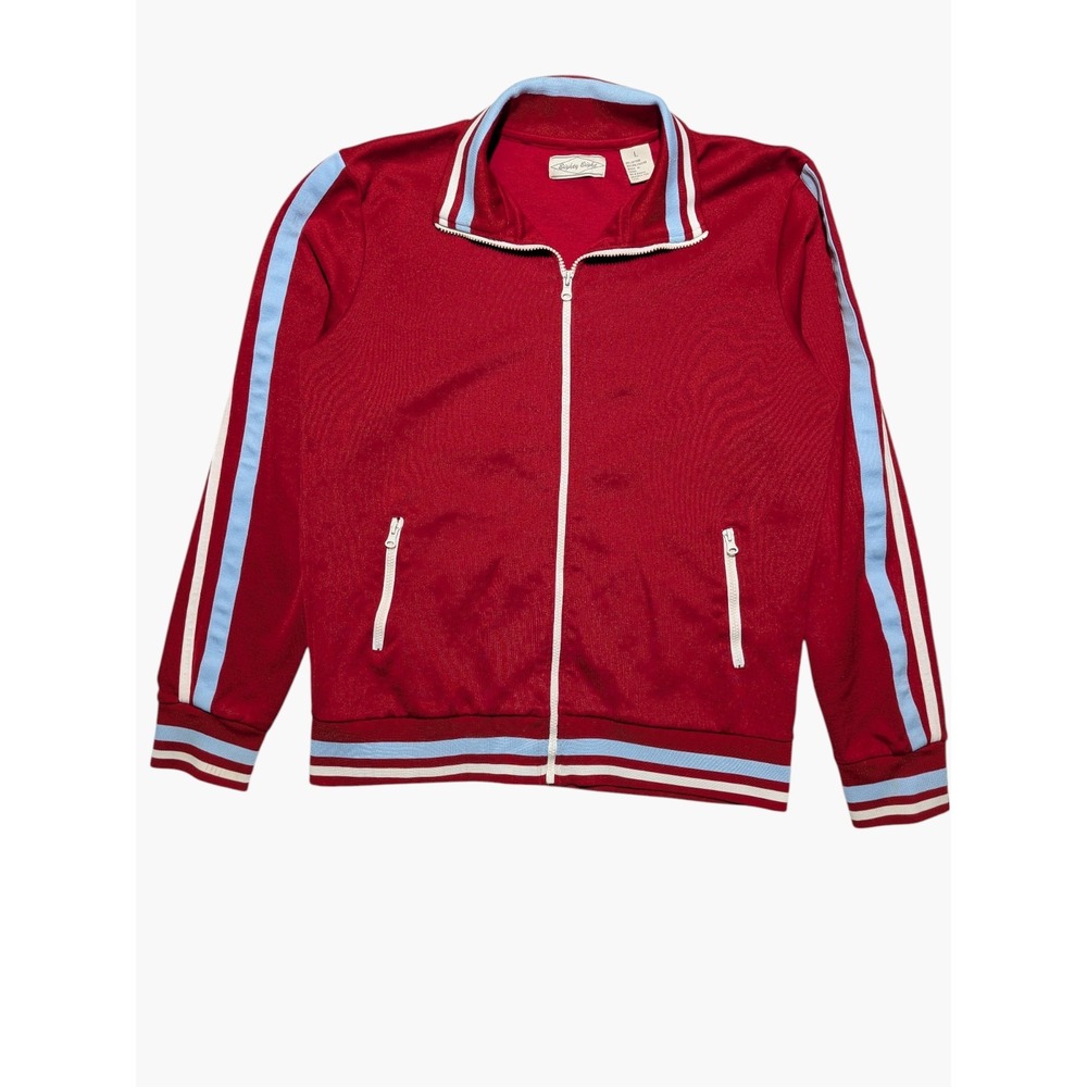Eighty Eight Track Jacket Mens L Red Zip Up Retro‎ Athletic 70s 80s Style